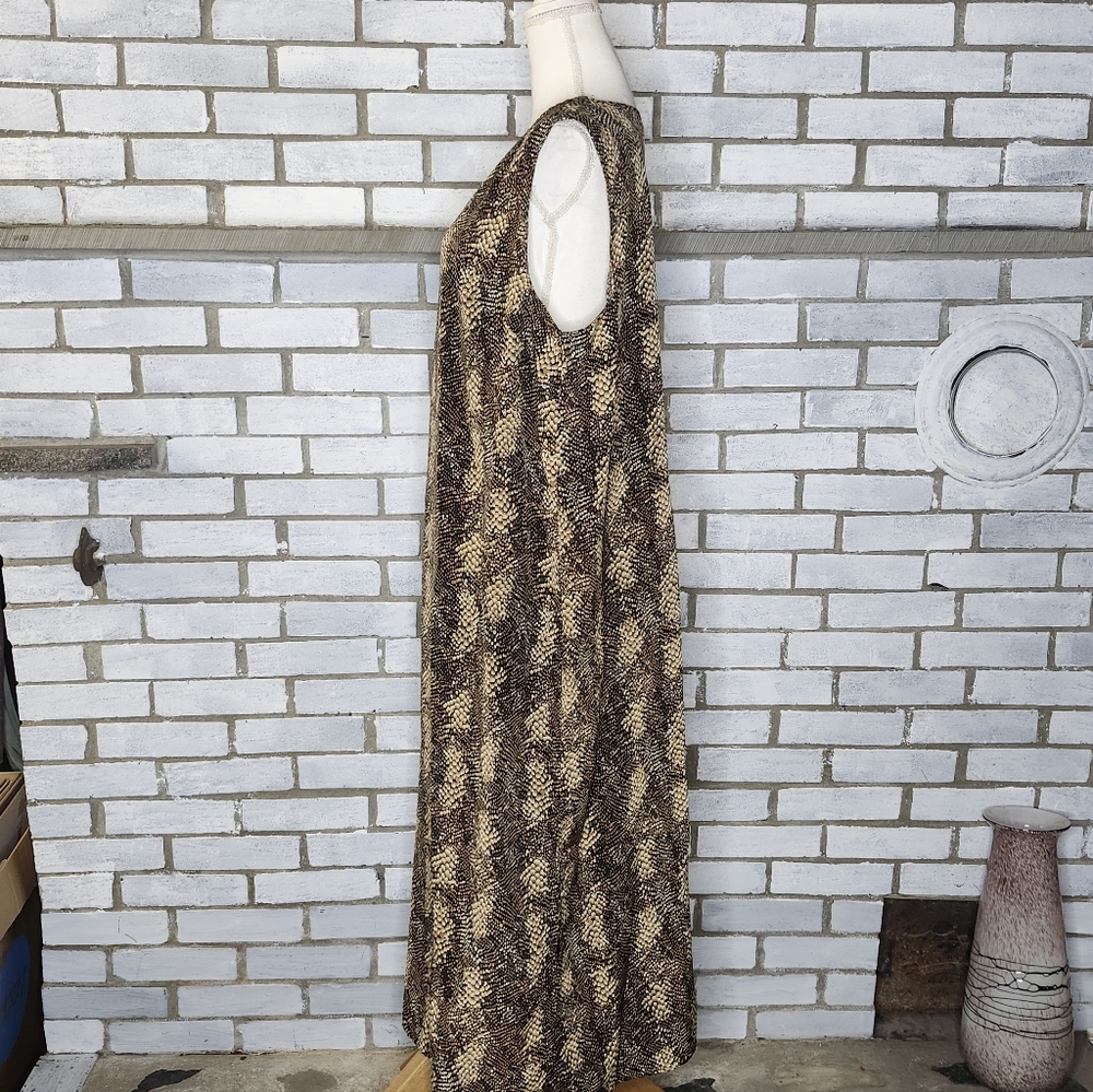 •Vintage MPH Collection Dress Women's Size 2X 90s Animal Print Midi Length Shift - Picture 4 of 10